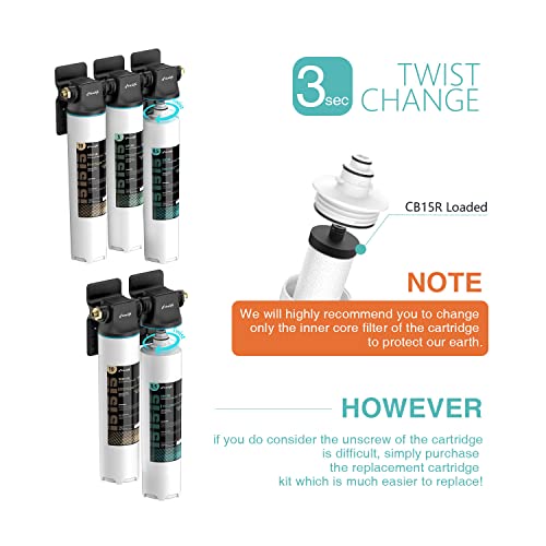 Frizzlife CP10R-HF Replacement Housing Kit With CP10R Filter Cartridge Inside - The 2nd Stage For TW10 Under Sink Water Filter Systems - Image 3