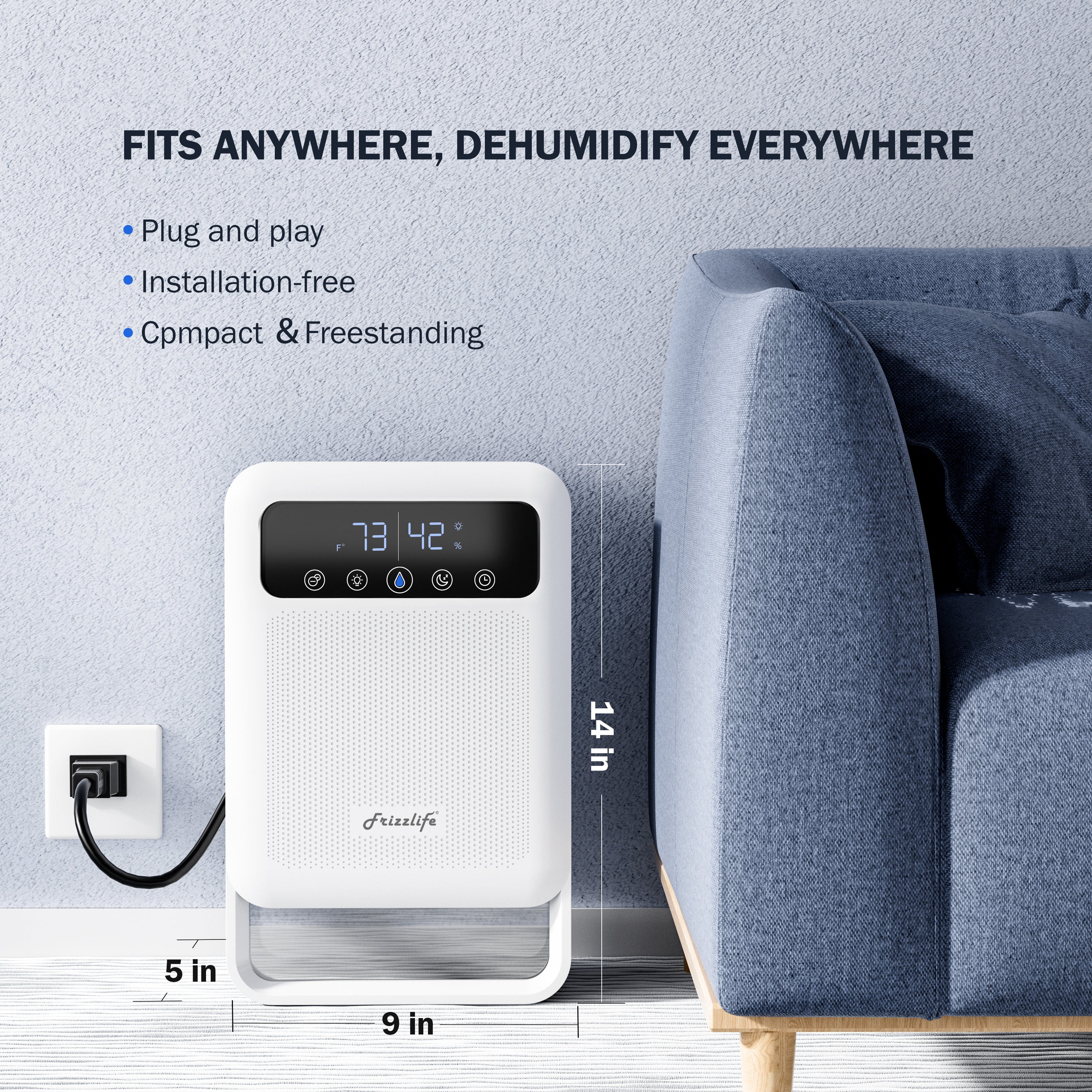 Frizzlife Dehumidifier with Air Purifier, DH80 - Image 6