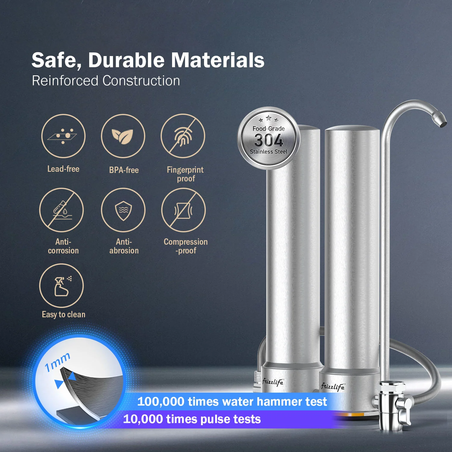 Frizzlife Stainless Steel Countertop Water Filter System, DS99 - Image 4