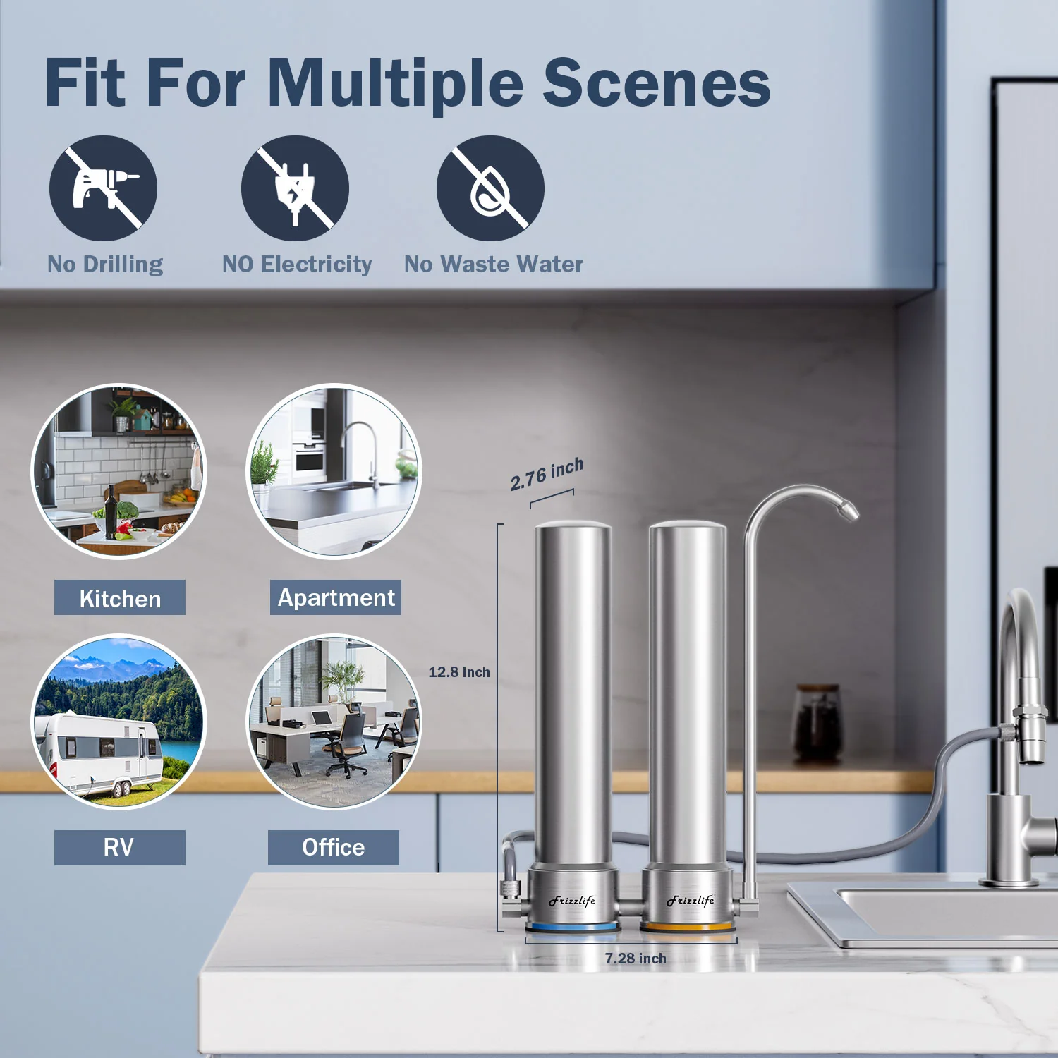 Frizzlife Stainless Steel Countertop Water Filter System, DS99 - Image 5