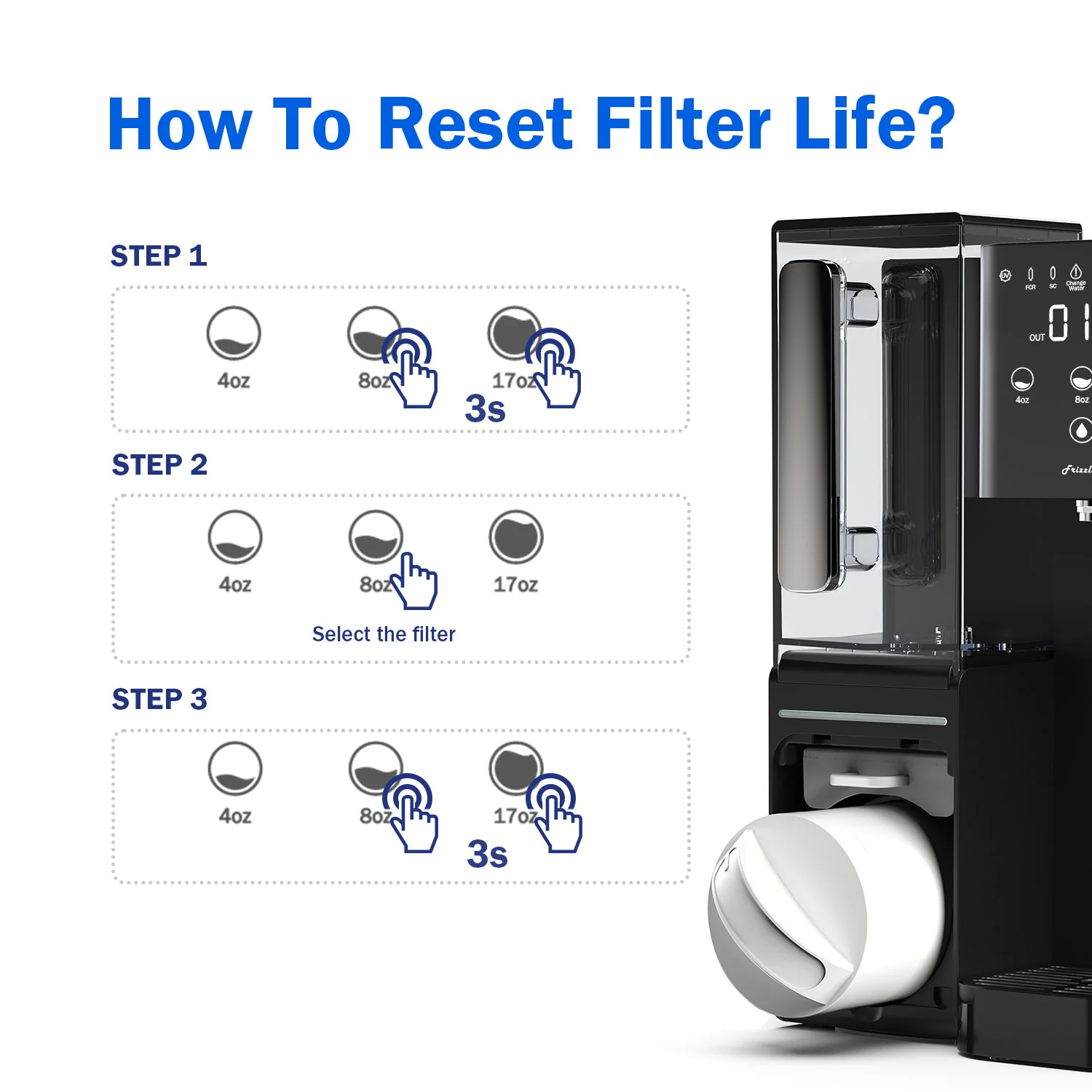 Frizzlife FCR100+ Replacement RO Membrane Filter Cartridge For WB99 Countertop Reverse Osmosis Water Filter System - Image 4