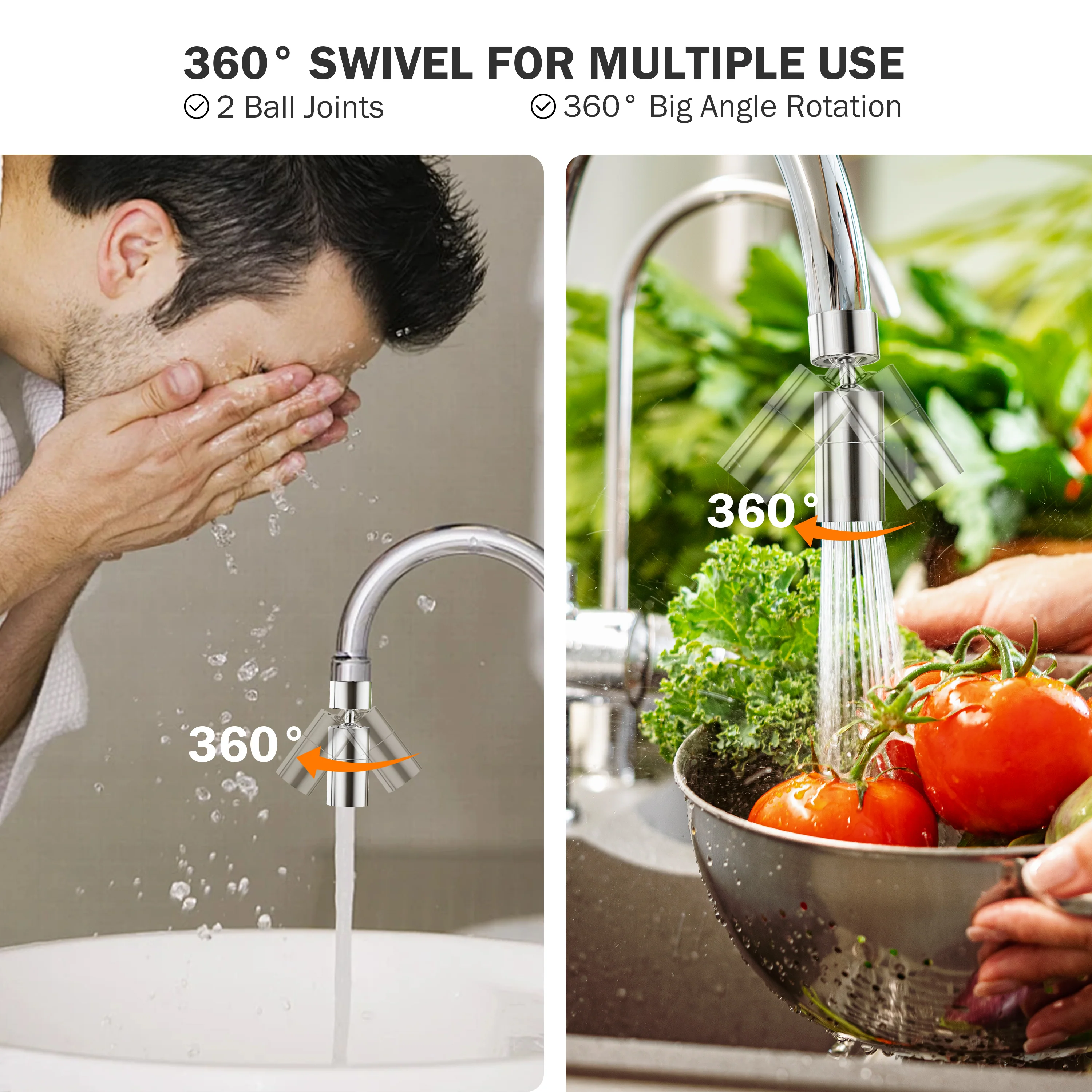 Frizzlife 360° Swivel Faucet Aerator Extender, FD360 - Image 3