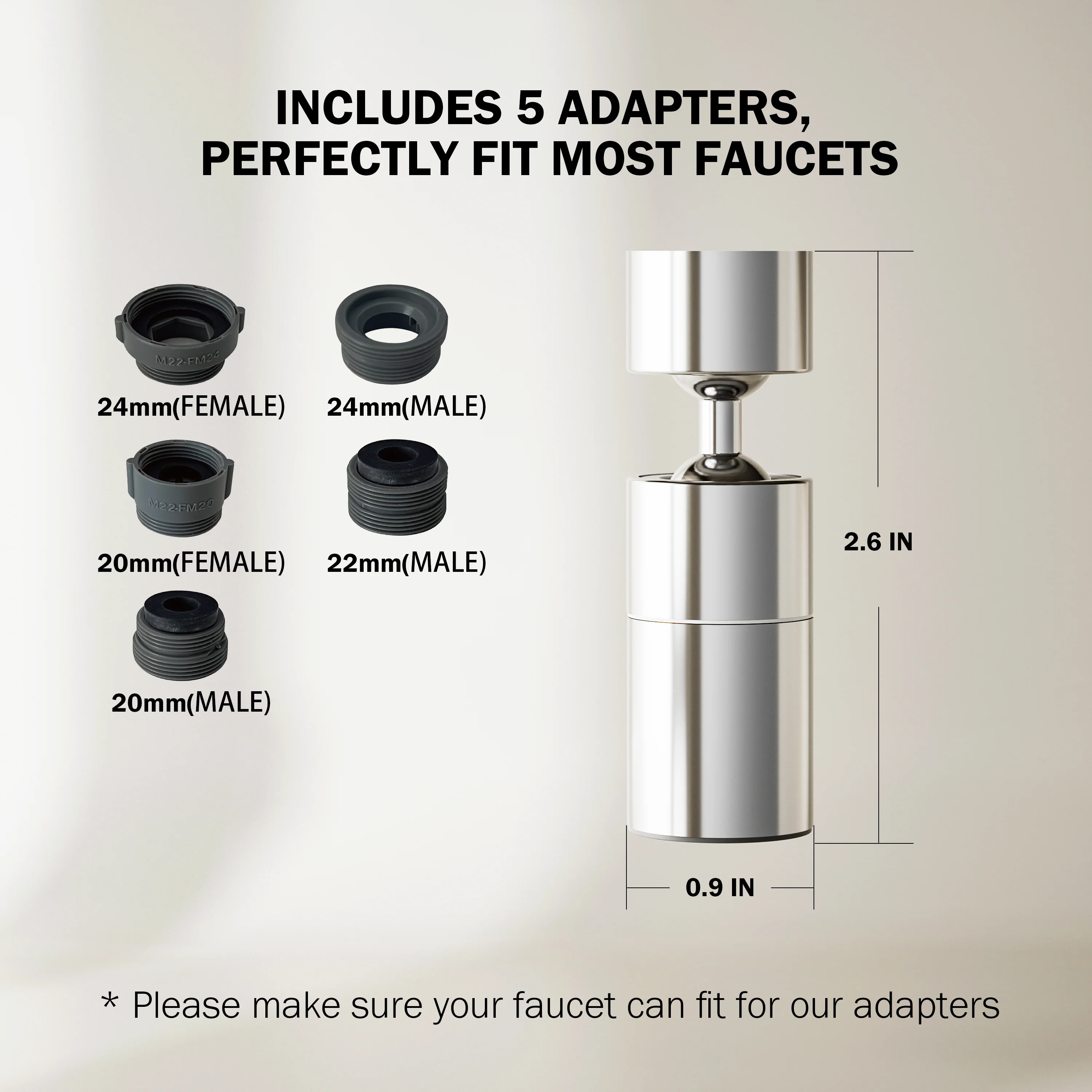 Frizzlife 360° Swivel Faucet Aerator Extender, FD360 - Image 5
