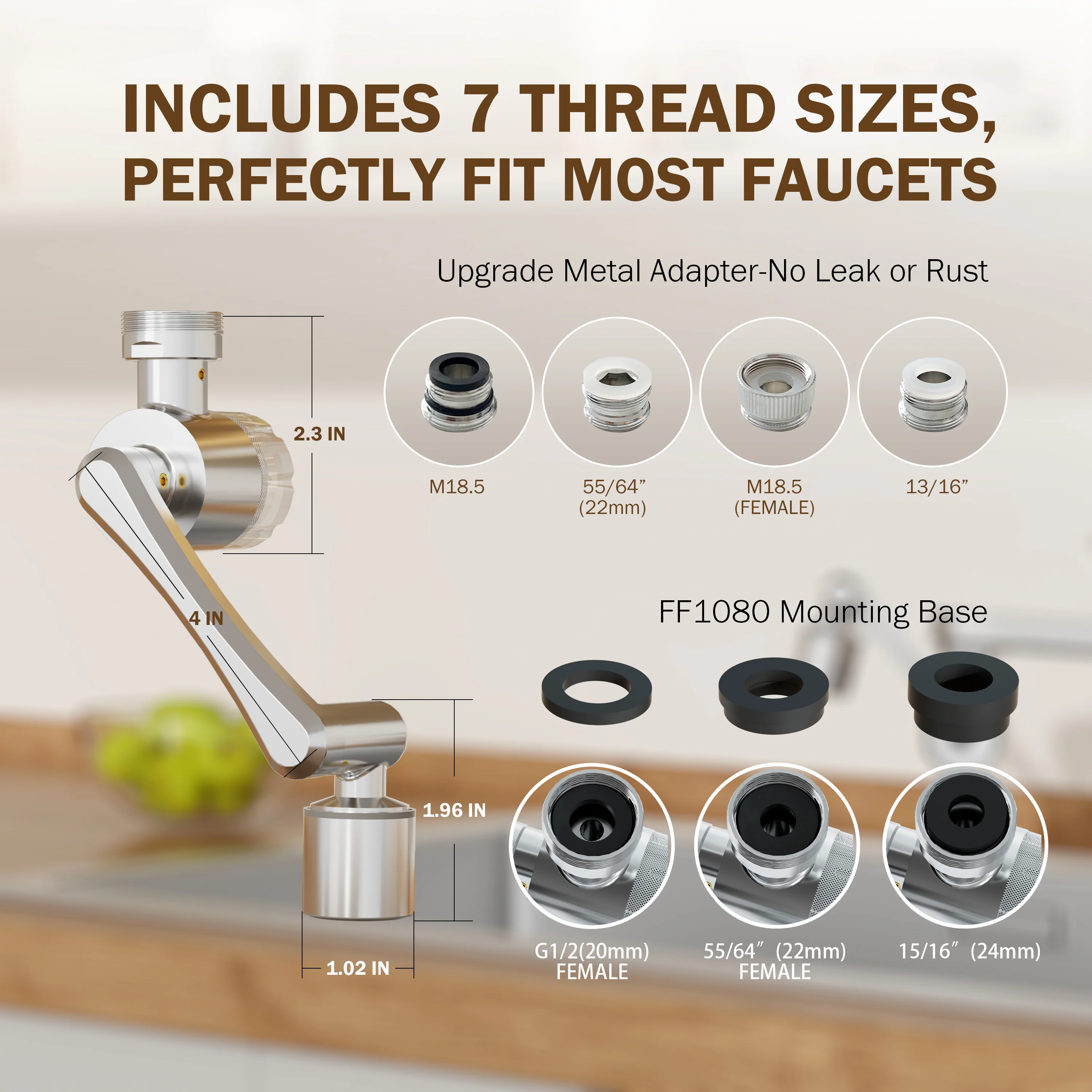 Frizzlife 1080° Rotating Faucet Extender with Filter, FF1080 - Image 5