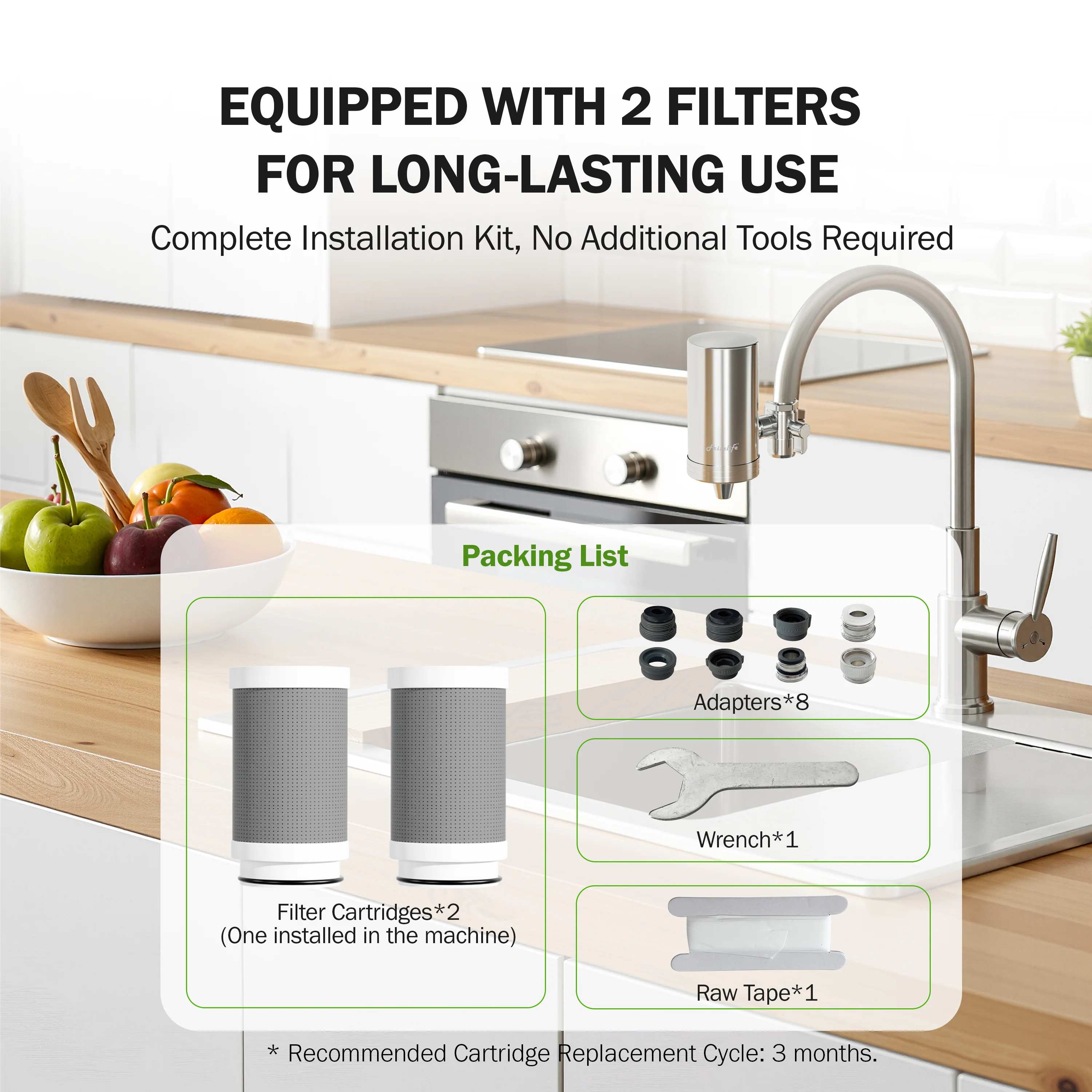 Frizzlife CF205290 Water Filter for Sink Faucet Replacement Filter for FS99, Pack of 1 - Image 6