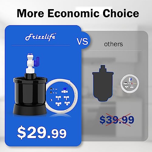 Frizzlife Pressure Mini Water Tank for All Tankless Reverse Osmosis System, Small Water Storage Tank for PD600, PX500A, PD800, PD1000, PD400, G3P600, G3P800, G2, Fit 1/4” & 3/8” Water Tubing RO system - Image 4