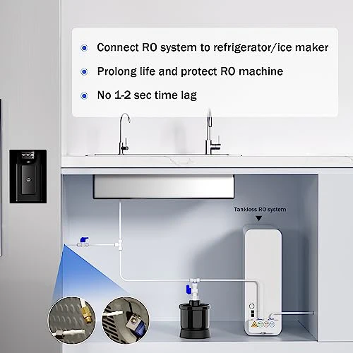 Frizzlife Pressure Mini Water Tank for All Tankless Reverse Osmosis System, Small Water Storage Tank for PD600, PX500A, PD800, PD1000, PD400, G3P600, G3P800, G2, Fit 1/4” & 3/8” Water Tubing RO system - Image 5