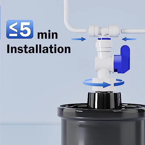 Frizzlife Pressure Mini Water Tank for All Tankless Reverse Osmosis System, Small Water Storage Tank for PD600, PX500A, PD800, PD1000, PD400, G3P600, G3P800, G2, Fit 1/4” & 3/8” Water Tubing RO system - Image 6