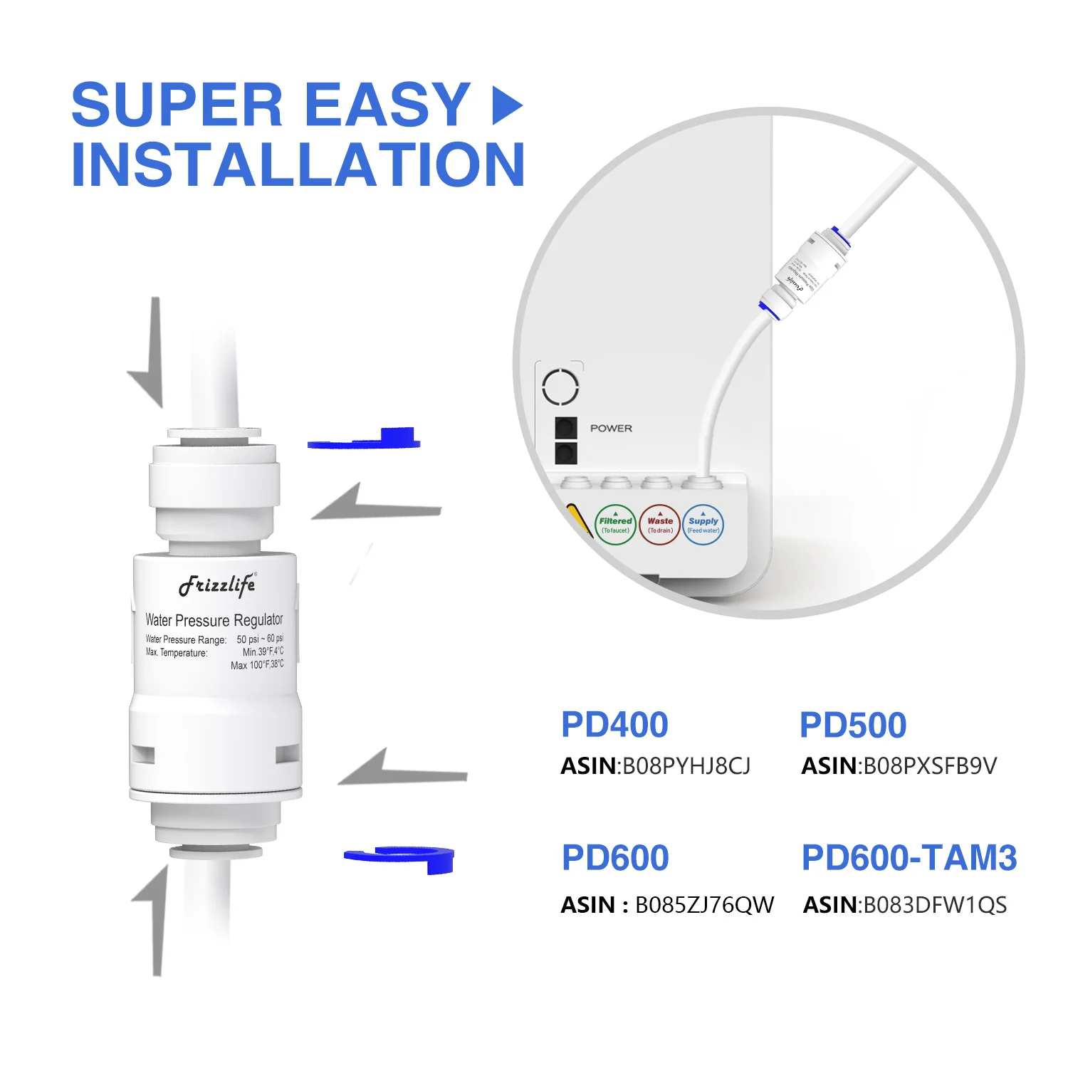 Frizzlife PRV03 Pressure Regulator For Water Filter System - Image 3