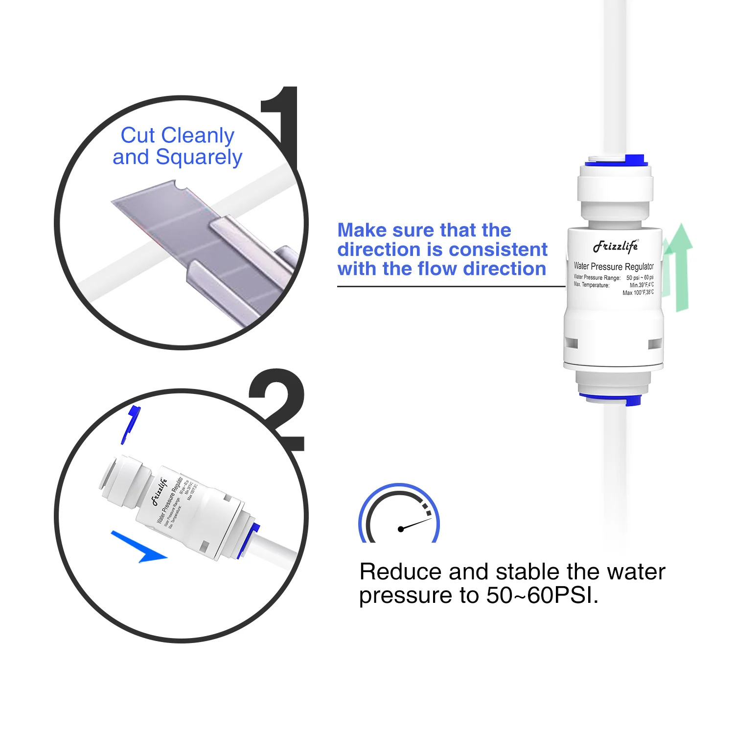 Frizzlife PRV03 Pressure Regulator For Water Filter System - Image 4