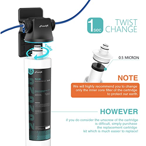 Frizzlife SW20-HF Replacement Housing Kit With PLC20 Filter Cartridge Inside - For SW20 and SW20F Under Sink Water Filter Systems - Image 3
