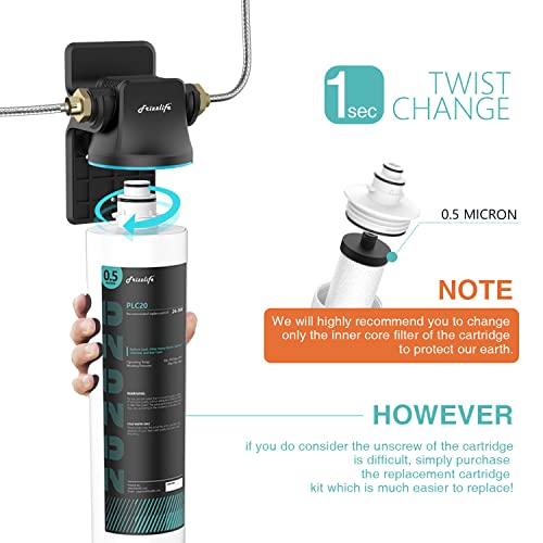 Frizzlife SW20-HF Replacement Housing Kit With PLC20 Filter Cartridge Inside - For SW20 and SW20F Under Sink Water Filter Systems - Image 4