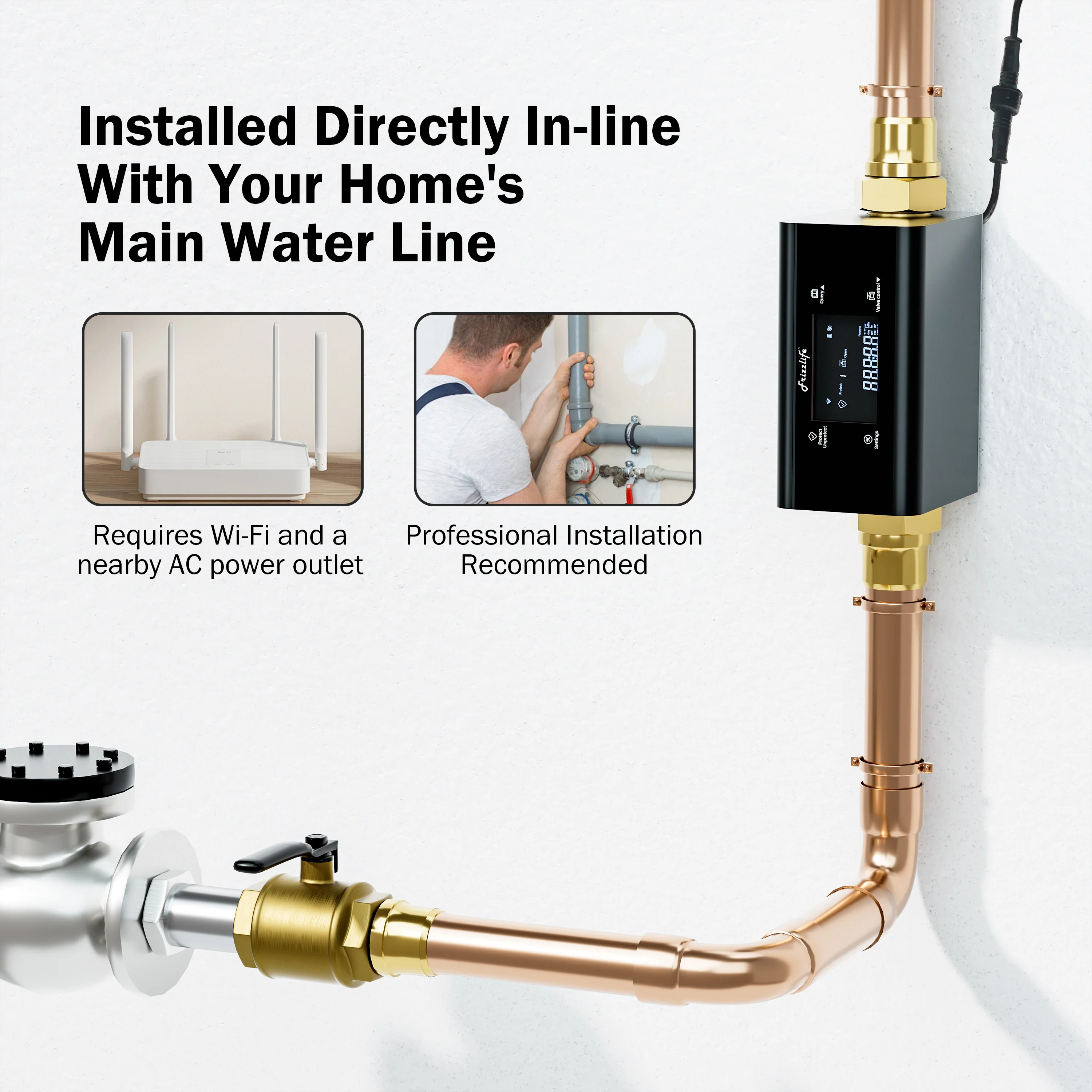 Frizzlife Smart Water Monitor with Automatic Shutoff Sensor, LP365 - Image 5