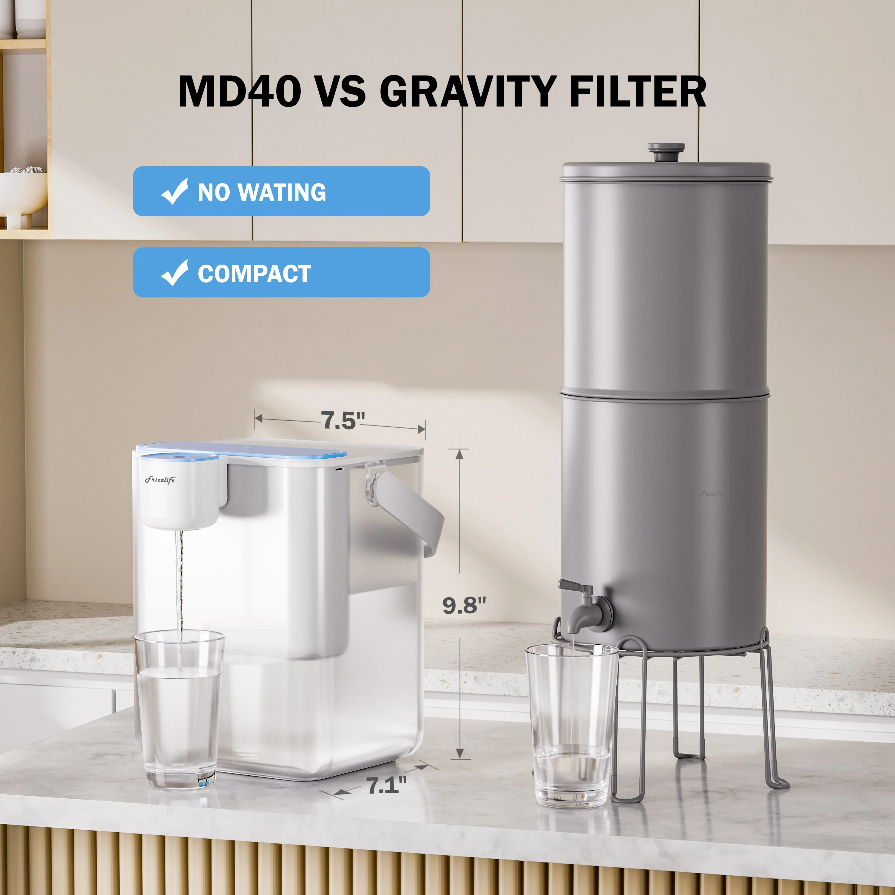 Frizzlife 8-Stage Countertop Water Filter Dispenser, MD40 - Image 5