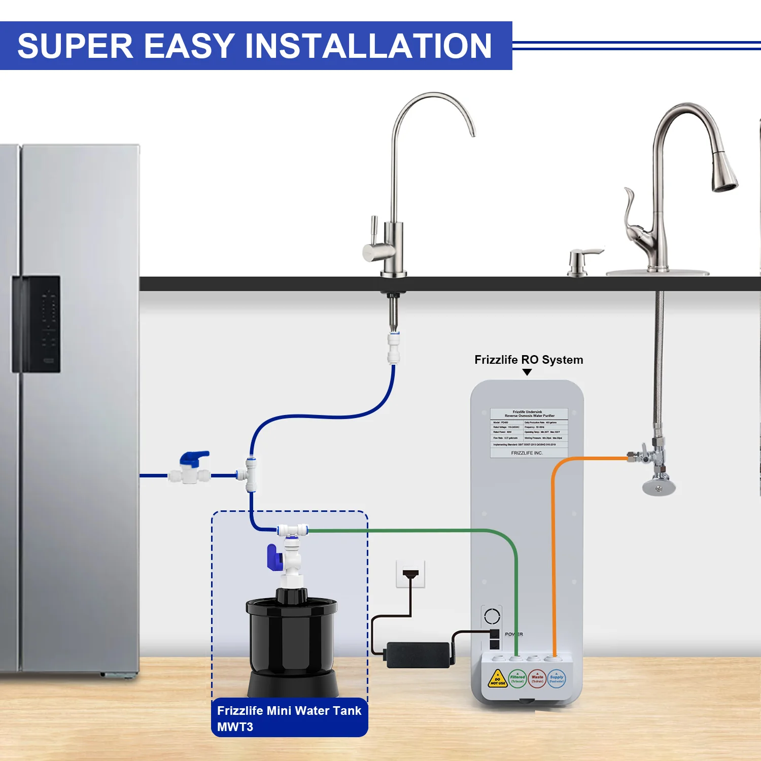 Frizzlife Mini Water Tank For Reverse Osmosis Systems-MWT3 - Image 5