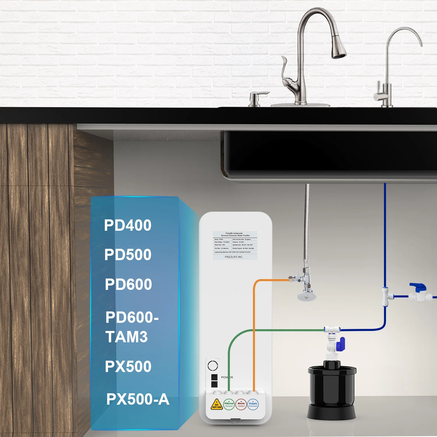 Frizzlife Mini Water Tank For Reverse Osmosis Systems-MWT3 - Image 6