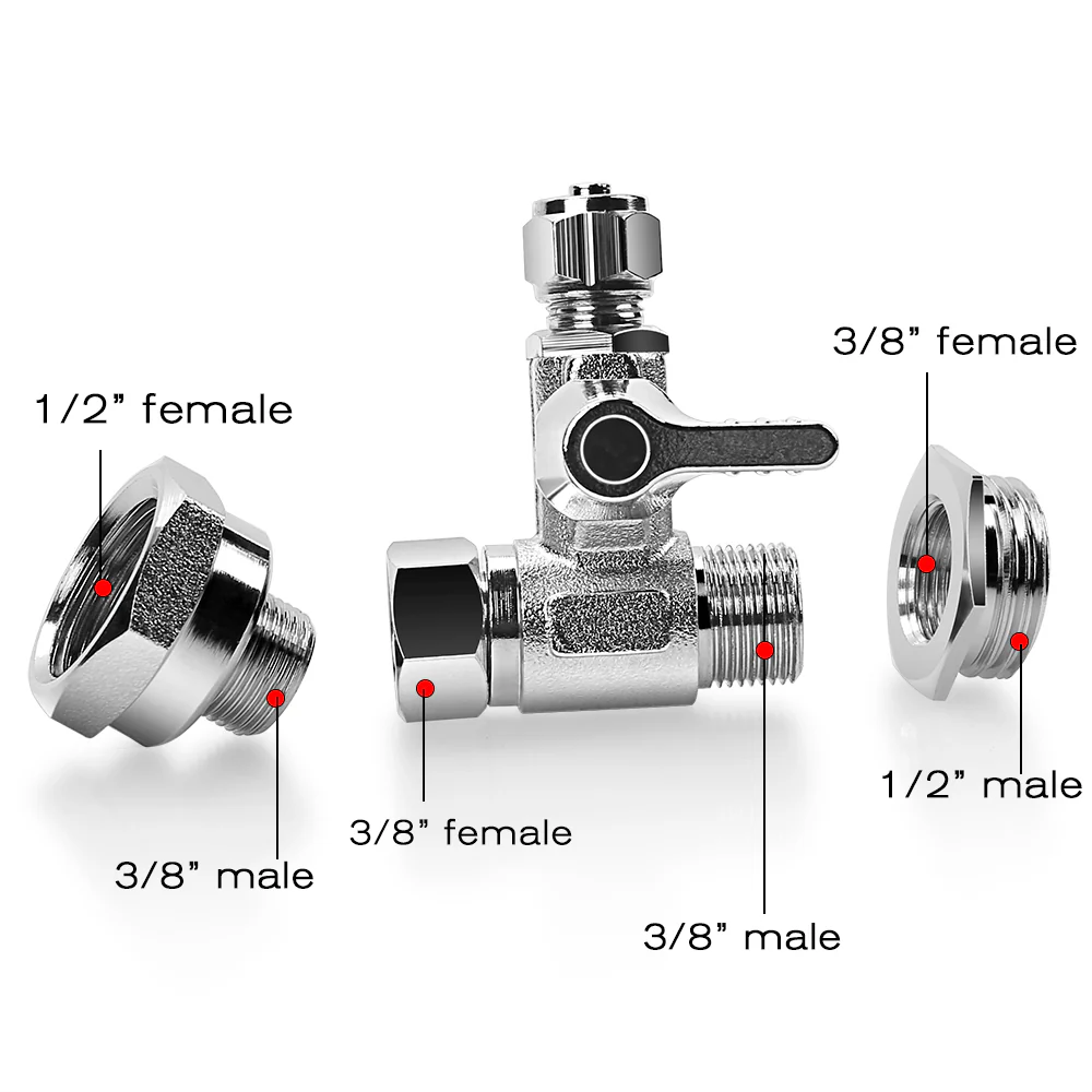 Frizzlife Brass NPT Thread Pipe Fitting Converter-1/2 to 3/8 inch Comp - Image 3