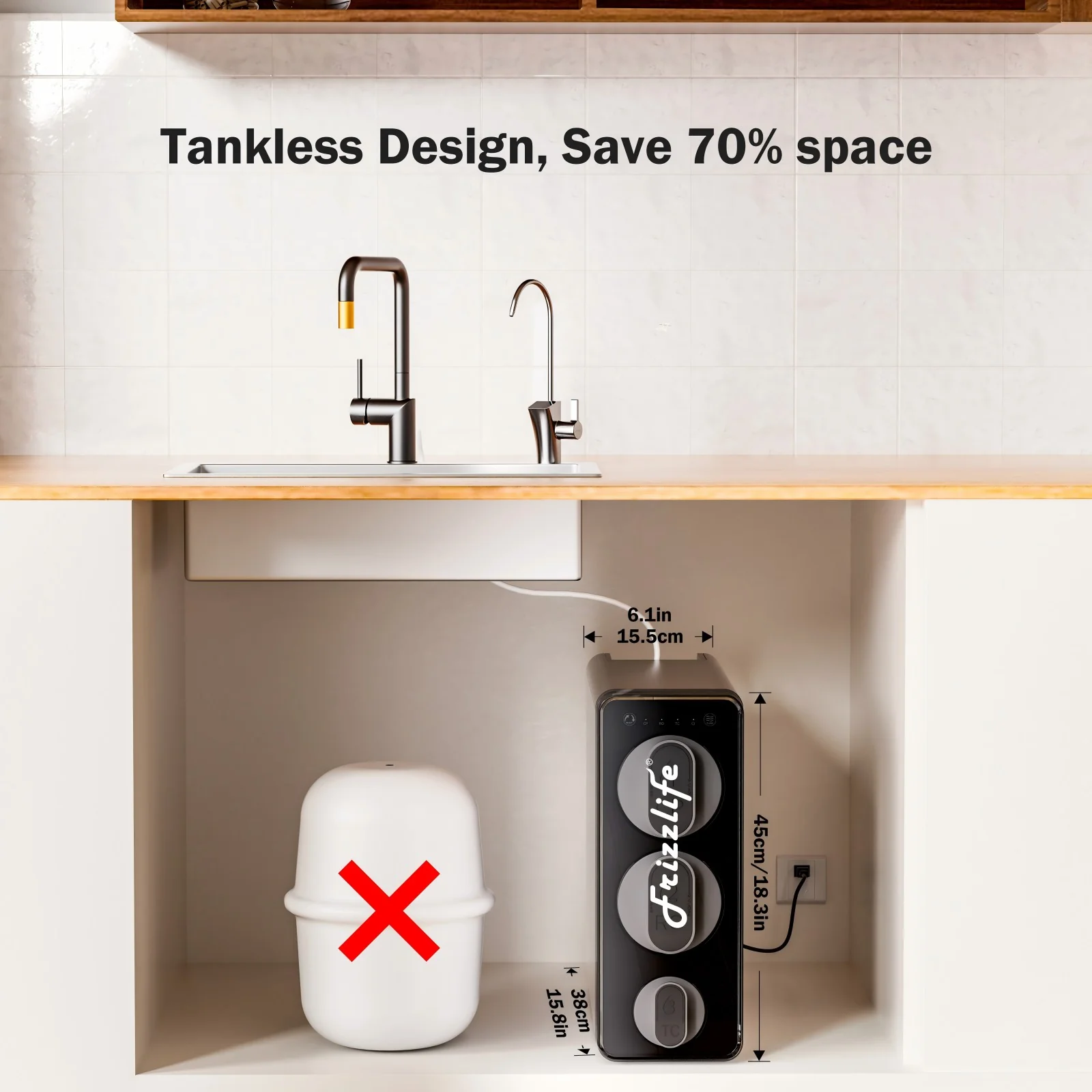 Frizzlife 1200 GPD Tankless Reverse Osmosis System – Smart Faucet, PD1200 - Image 9