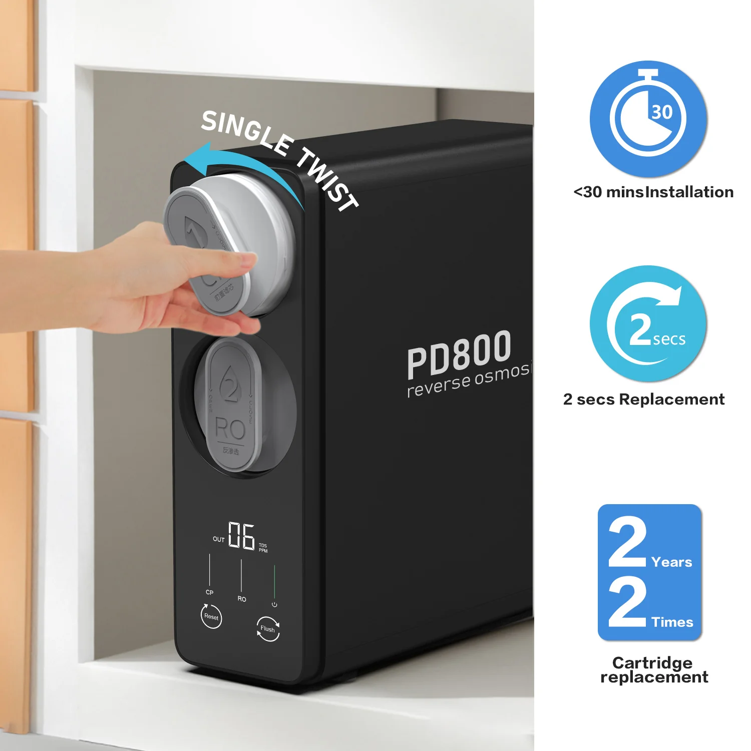 Frizzlife 800 GPD Tankless Reverse Osmosis System – Remineralization, PD800-TAM4 - Image 6