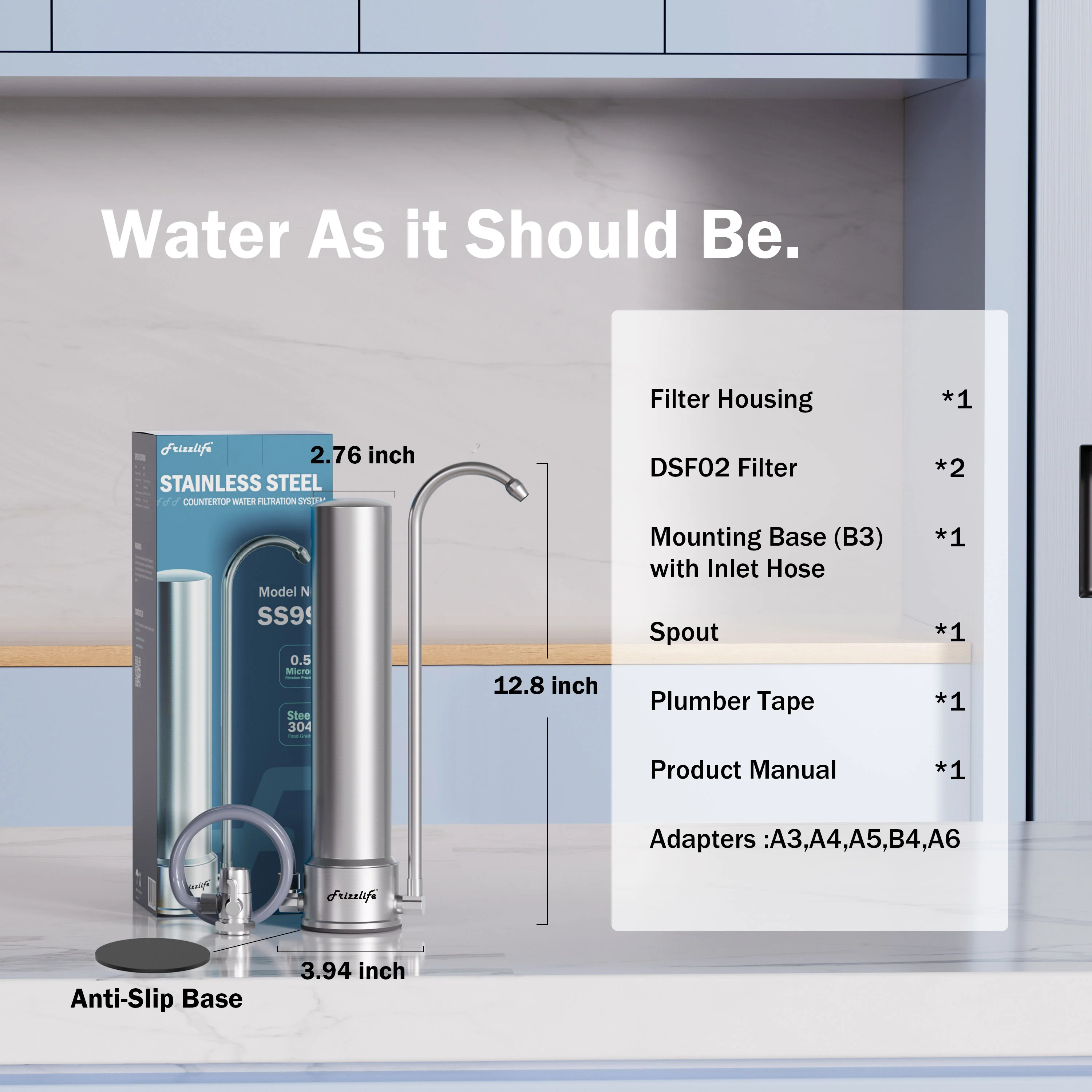 Frizzlife 5-Stage Stainless Steel Countertop Water Filter System (2 Filters), SS99-2 - Image 3
