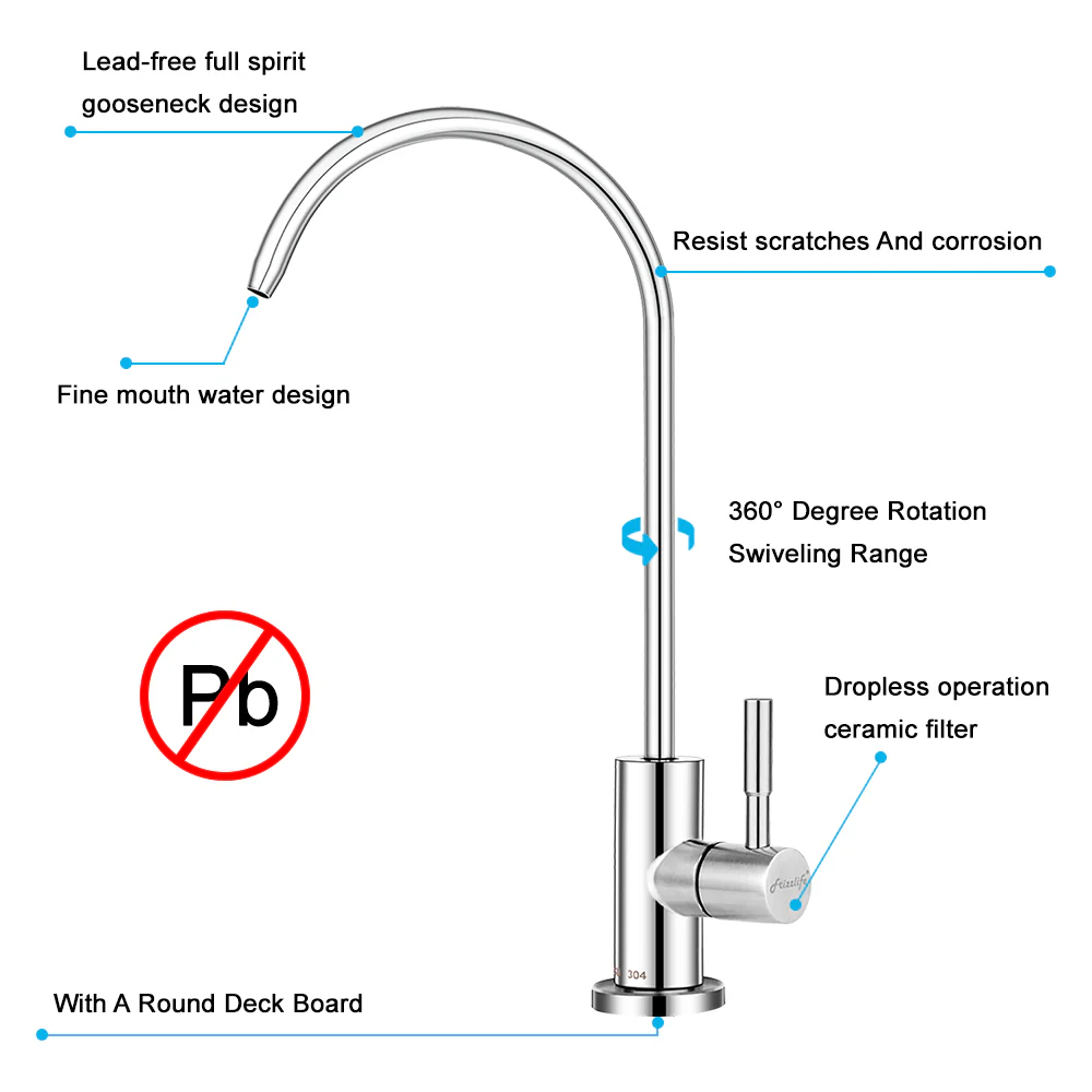Frizzlife RO Water Filter Faucet Fits Most Reverse Osmosis, Drinking Water Filtration System - Image 5