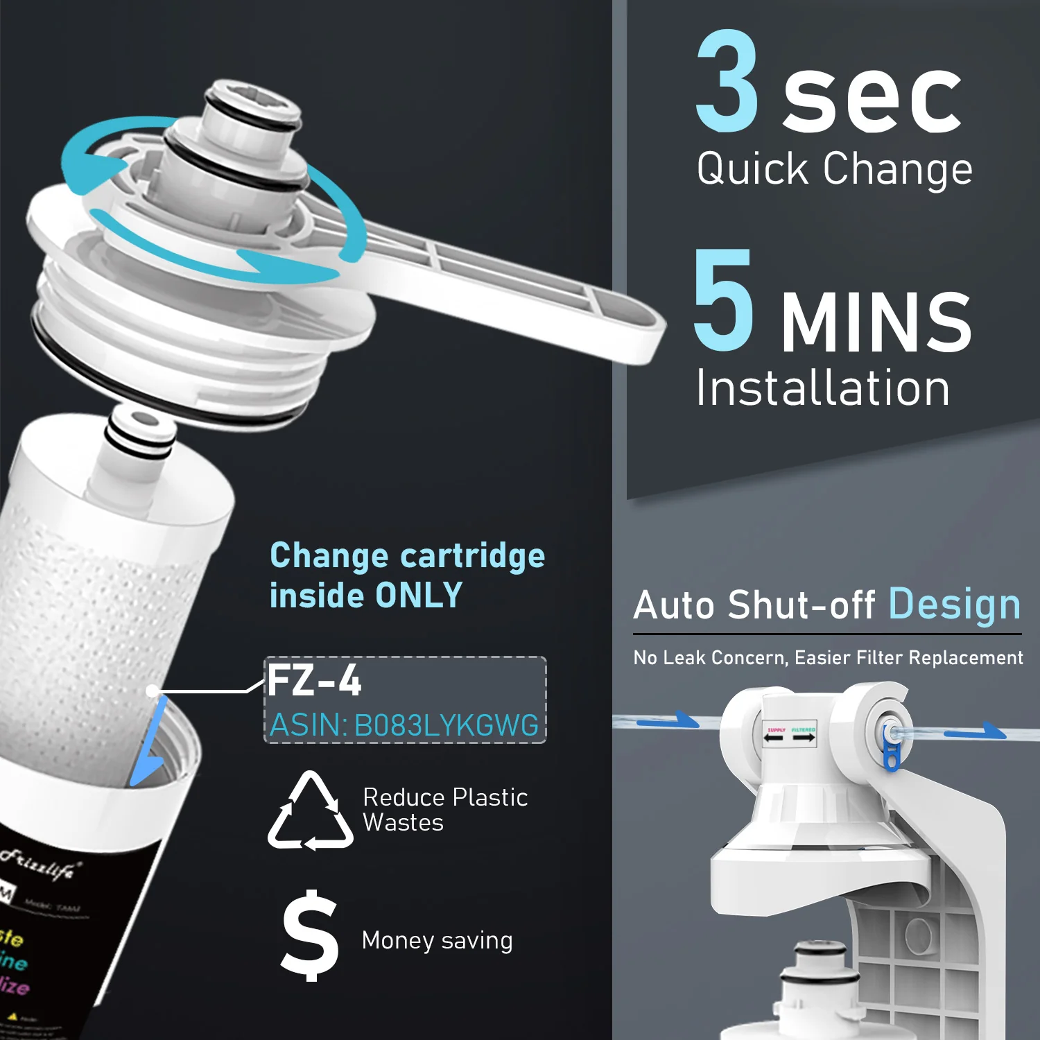 Frizzlife Reverse Osmosis Alkaline Remineralization Post Filter, TAM3 - Image 4