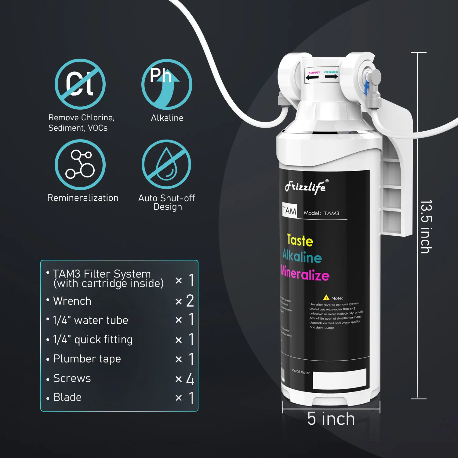 Frizzlife Reverse Osmosis Alkaline Remineralization Post Filter, TAM3 - Image 6
