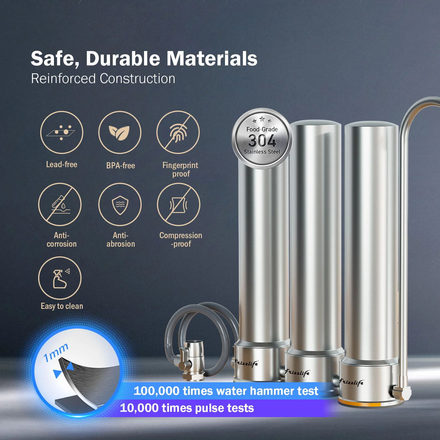 Frizzlife 9-Stage Stainless Steel Countertop Water Filter System, TS99 - Image 5