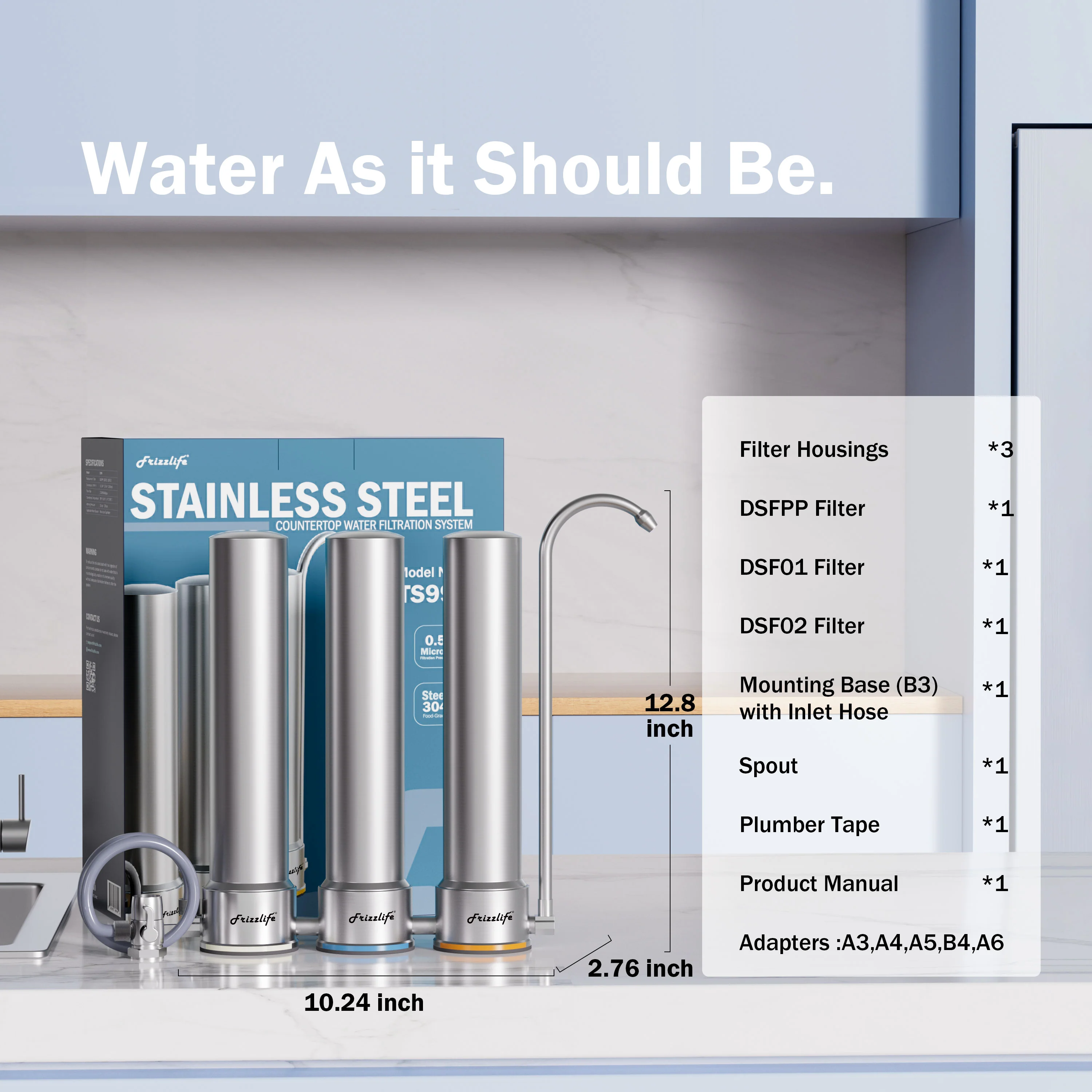 Frizzlife 9-Stage Stainless Steel Countertop Water Filter System, TS99 - Image 7