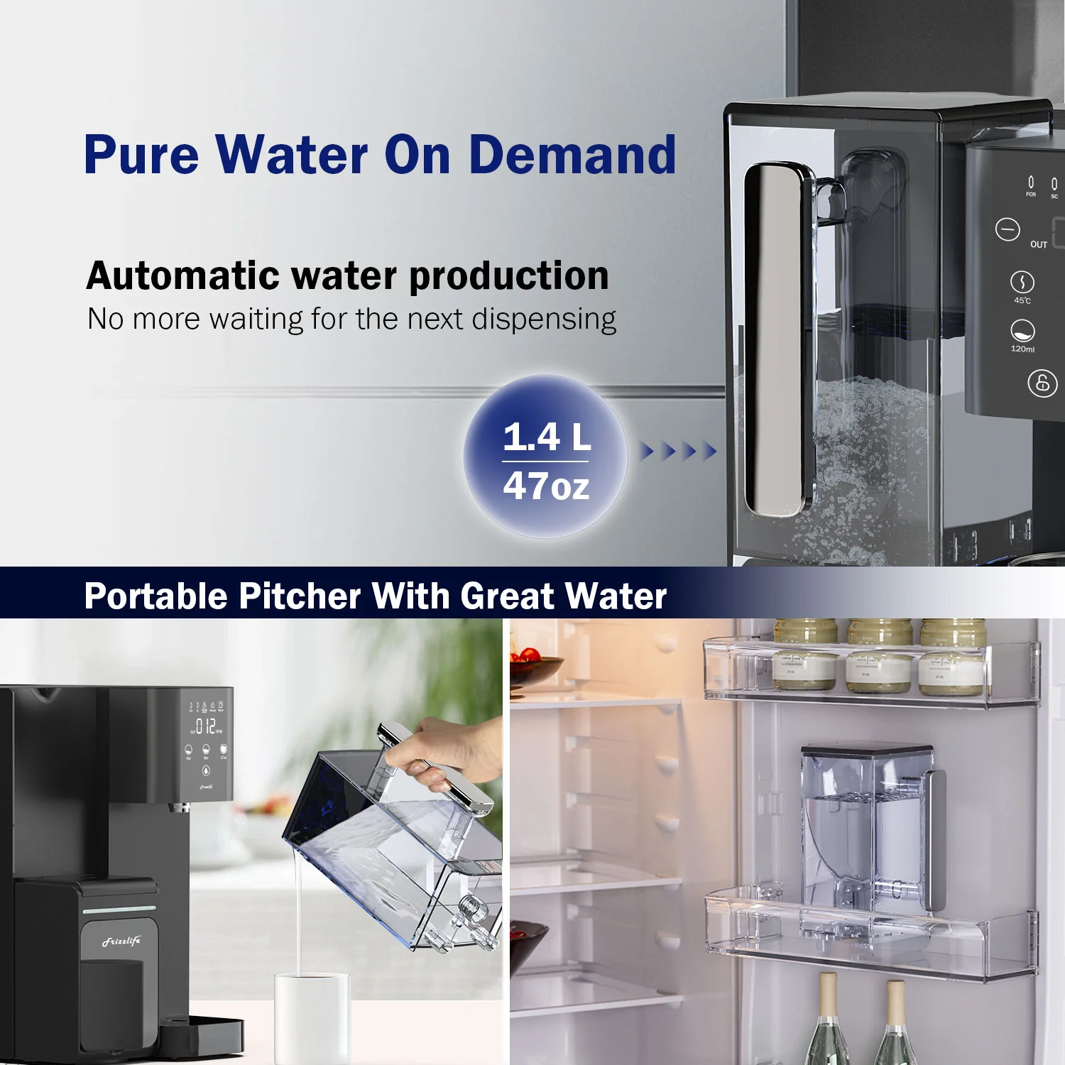 Frizzlife Countertop Reverse Osmosis System with Alkaline Water, WB99-C - Image 5