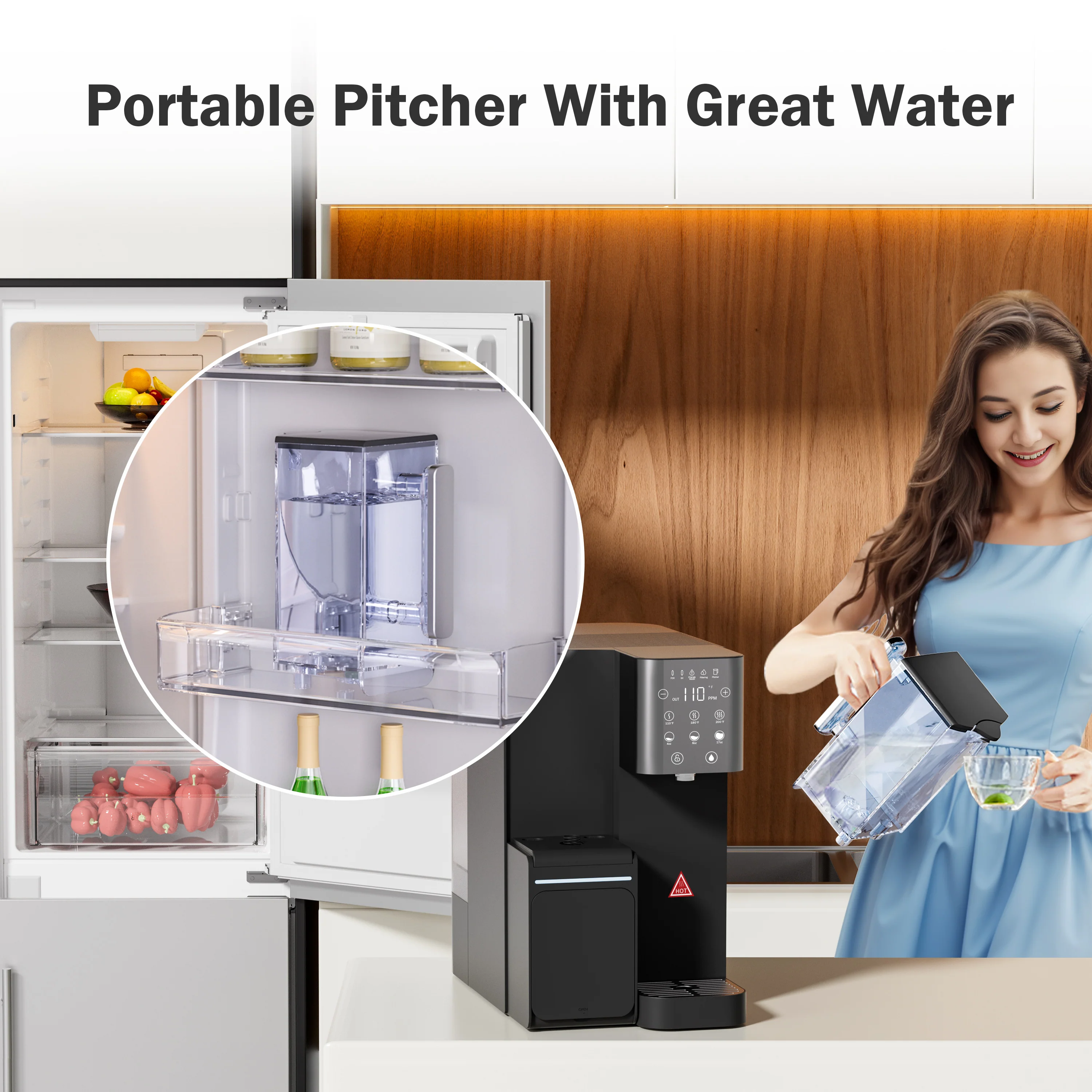 【Pre Order】Frizzlife Countertop Reverse Osmosis System - WB99-Instant Hot RO System with Portable Water Pitcher, NSF/ANSI 58 Certified Elements, 3.5:1 Pure to Drain, No Installation, USA Tech Support - Image 9
